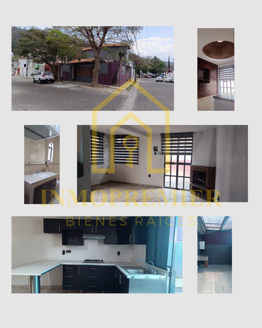 Interiores de casa en renta en Ocolusen Morelia con sala, cocina integral, recámara, baño y área de lavado