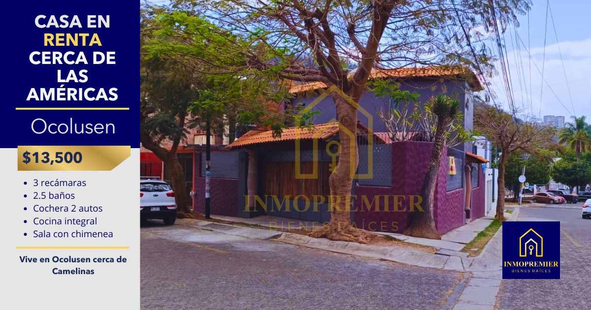 Casa en renta cerca de Las Américas en Ocolusen Morelia con 3 recámaras y cochera para 2 autos