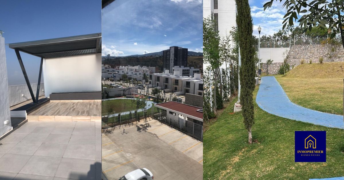 Amenidades de departamento en venta en Altozano Morelia Quinta Cantera con roof top, jardín y áreas comunes